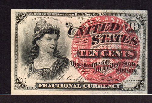 Fourth Issue 1863 10 Cent, CU